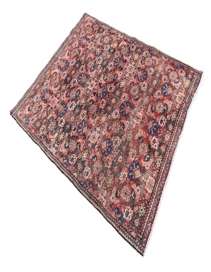 Detail image of  4' x 5' 2  Hand Knotted Ultra Vintage Persian Wool Rug