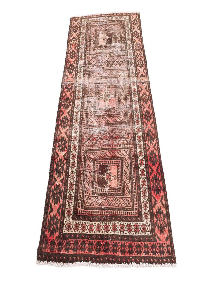 Detail image of  3' 2 x 6'  Hand Knotted Ultra Vintage Persian Wool Rug