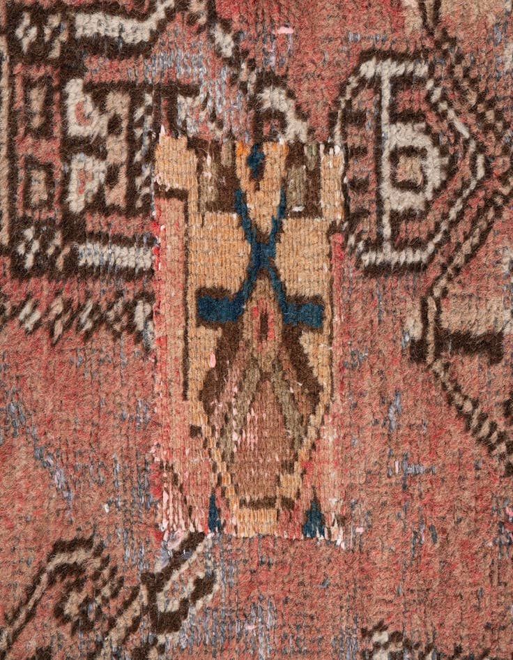 Detail image of  3' 8 x 6'  Hand Knotted Ultra Vintage Persian Wool Rug