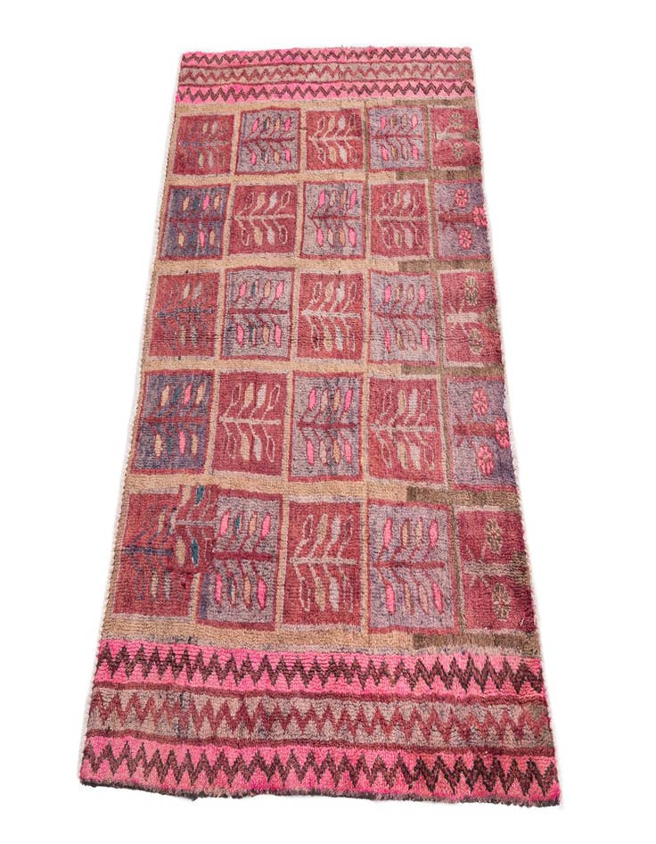 Detail image of  3' 4 x 4' 9  Hand Knotted Ultra Vintage Persian Wool Rug