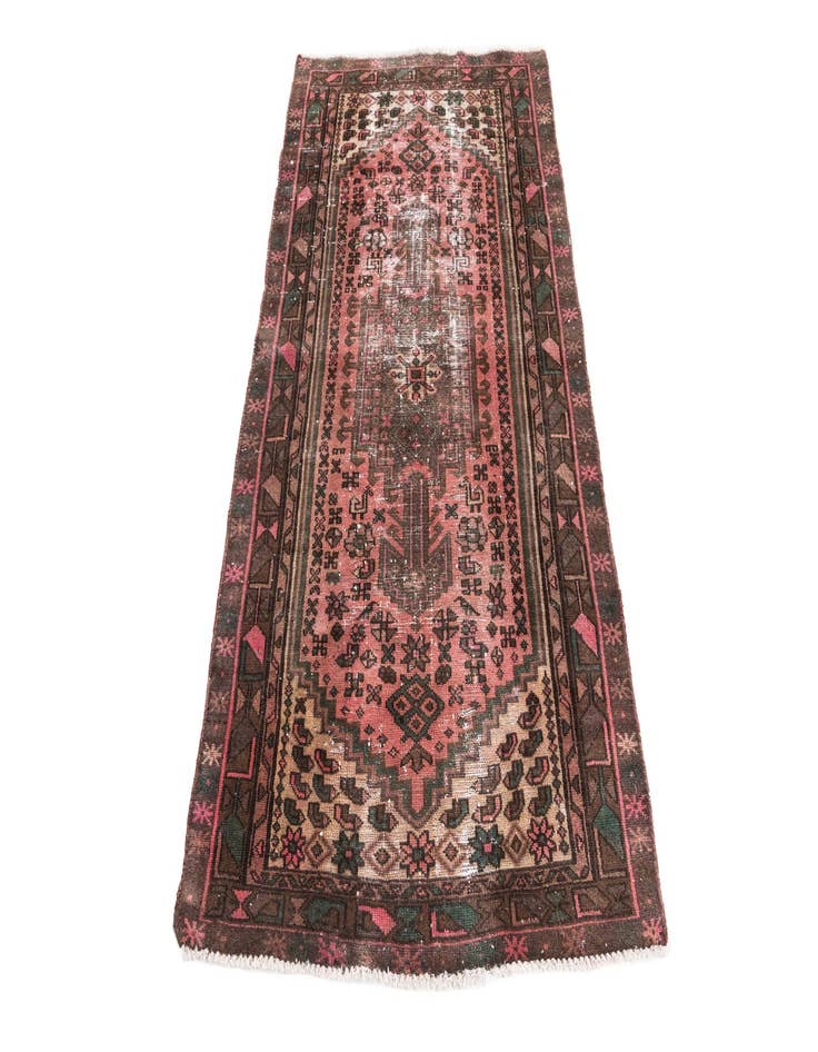 Detail image of  3' 3 x 6'  Hand Knotted Ultra Vintage Persian Wool Rug