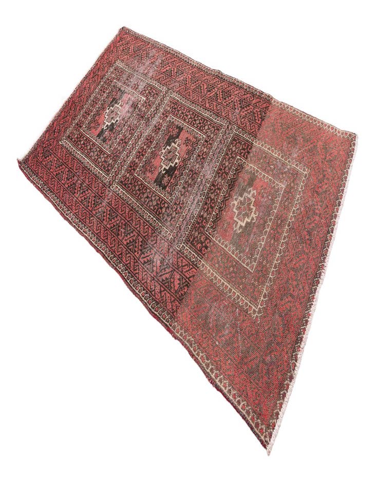 Detail image of  3' 9 x 6' 9  Hand Knotted Ultra Vintage Persian Wool Rug