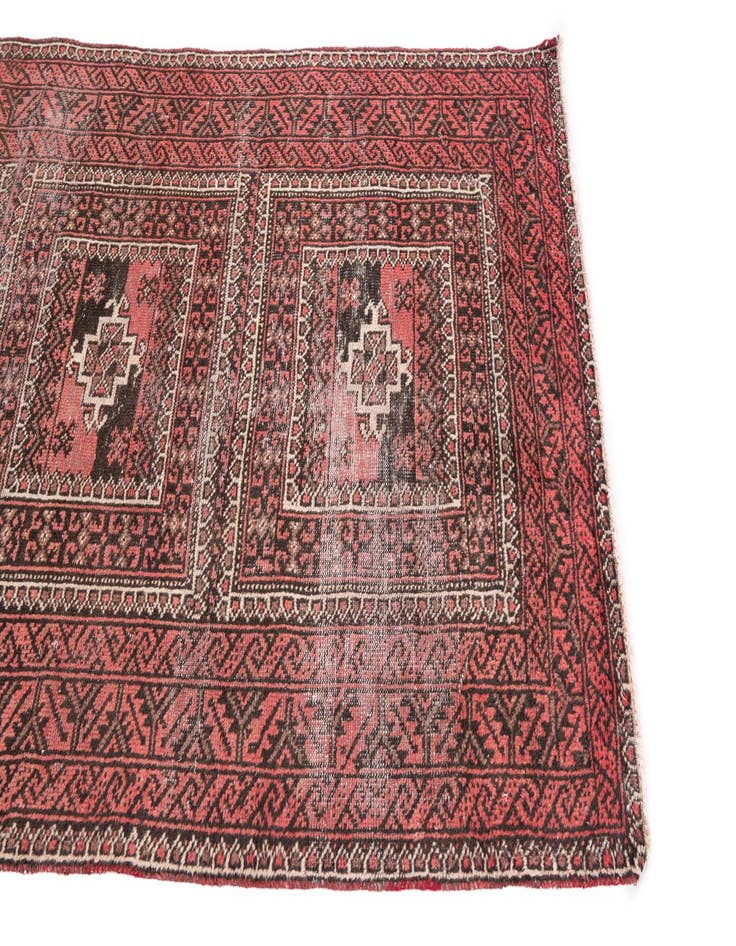 Detail image of  3' 9 x 6' 9  Hand Knotted Ultra Vintage Persian Wool Rug