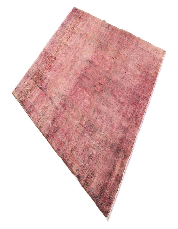 Detail image of  4' 3 x 5'  Hand Knotted Ultra Vintage Persian Wool Rug