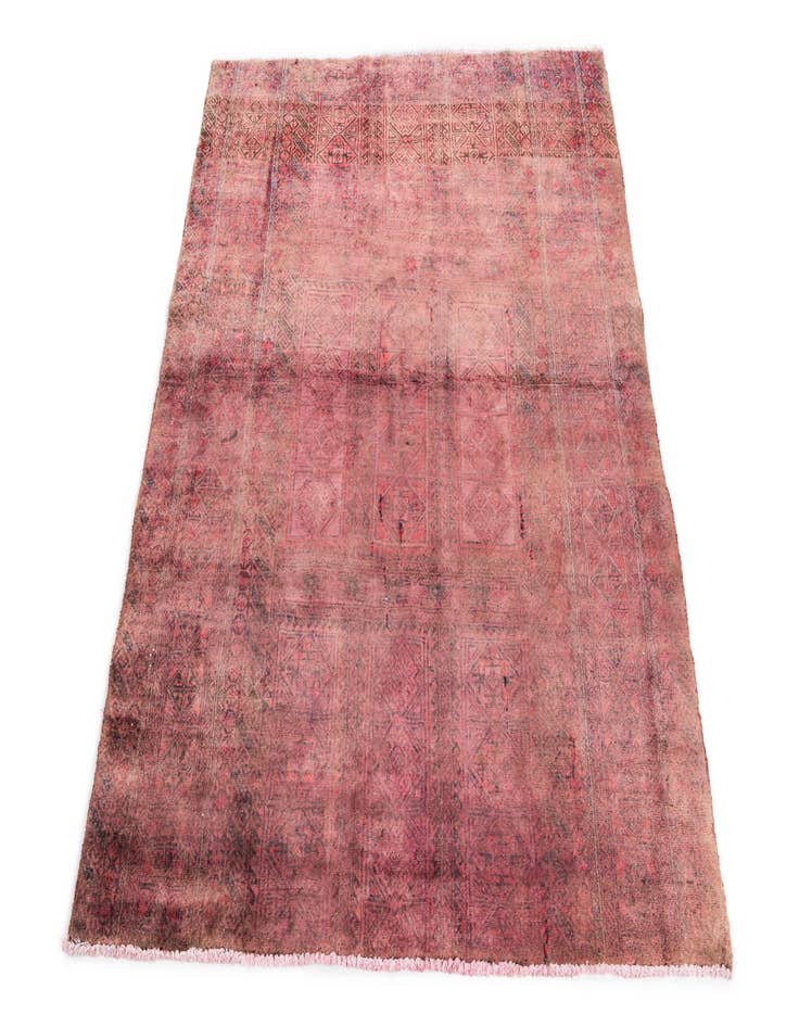 Detail image of  4' 3 x 5'  Hand Knotted Ultra Vintage Persian Wool Rug