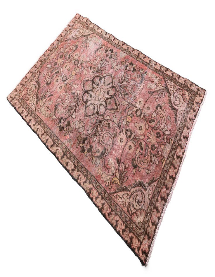 Detail image of  3' 9 x 5' 8  Hand Knotted Ultra Vintage Persian Wool Rug