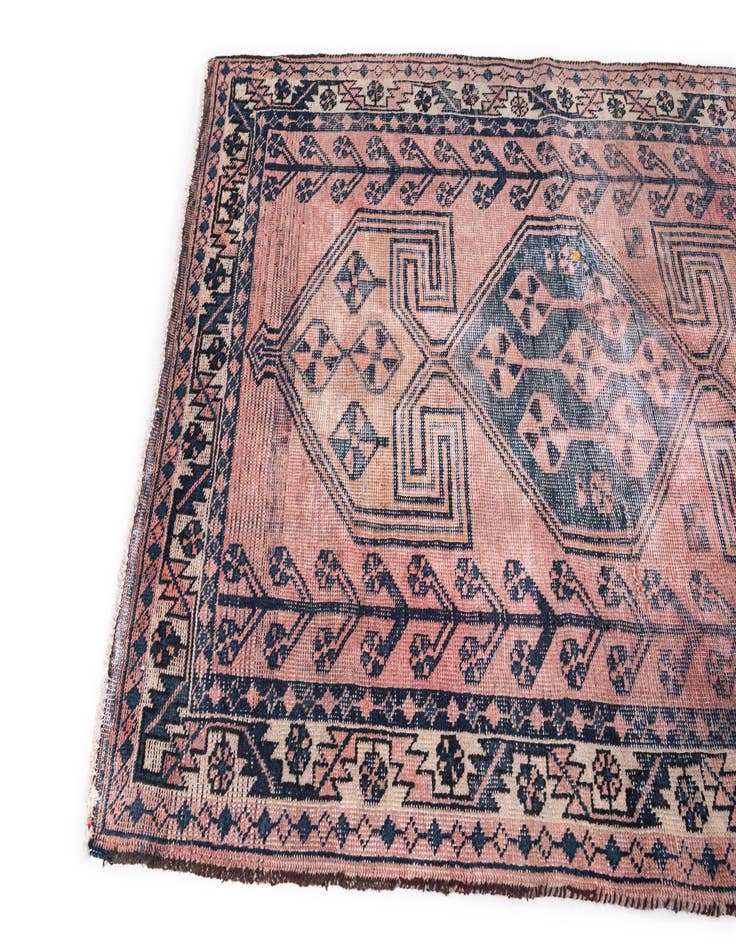 Detail image of  4' 8 x 6' 10  Hand Knotted Ultra Vintage Persian Wool Rug