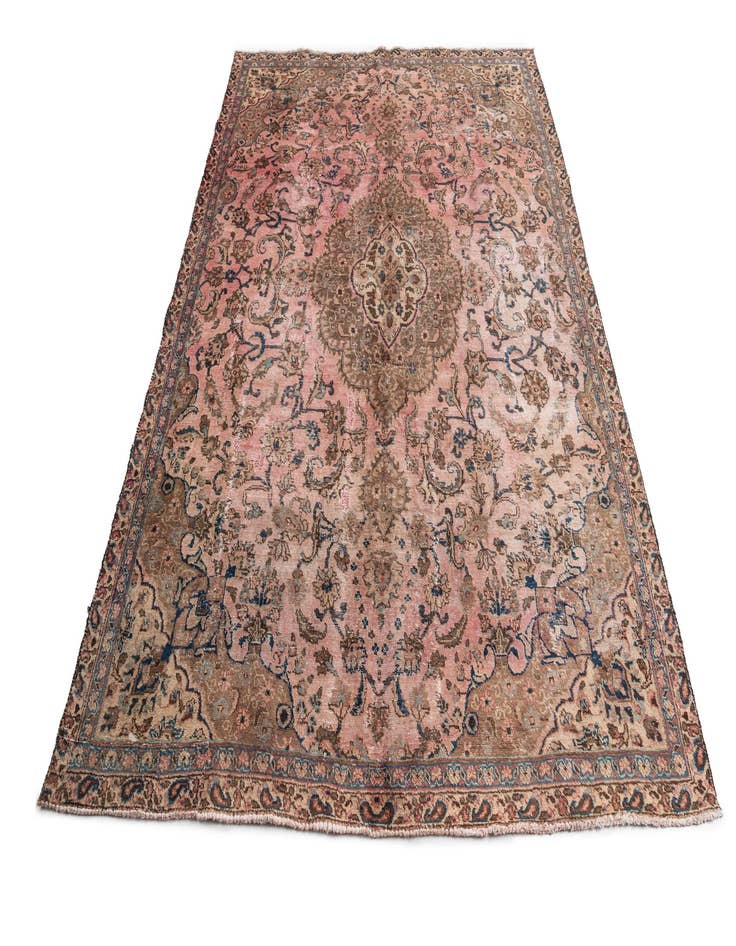 Detail image of  7' 4 x 10'  Hand Knotted Ultra Vintage Persian Wool Rug