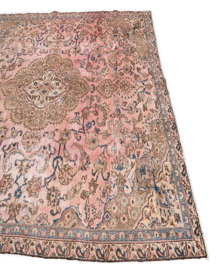 Detail image of  7' 4 x 10'  Hand Knotted Ultra Vintage Persian Wool Rug