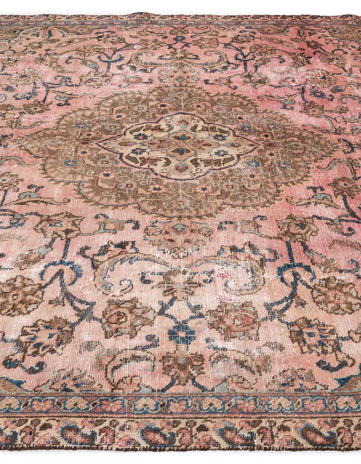 Detail image of  7' 4 x 10'  Hand Knotted Ultra Vintage Persian Wool Rug