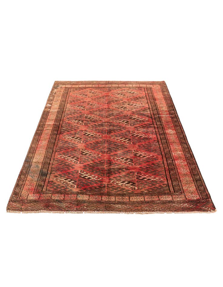 Detail image of  4' 1 x 6'  Hand Knotted Ultra Vintage Wool Rug