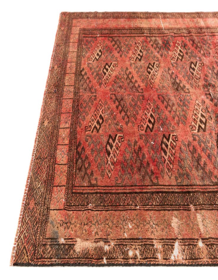 Detail image of  4' 1 x 6'  Hand Knotted Ultra Vintage Wool Rug