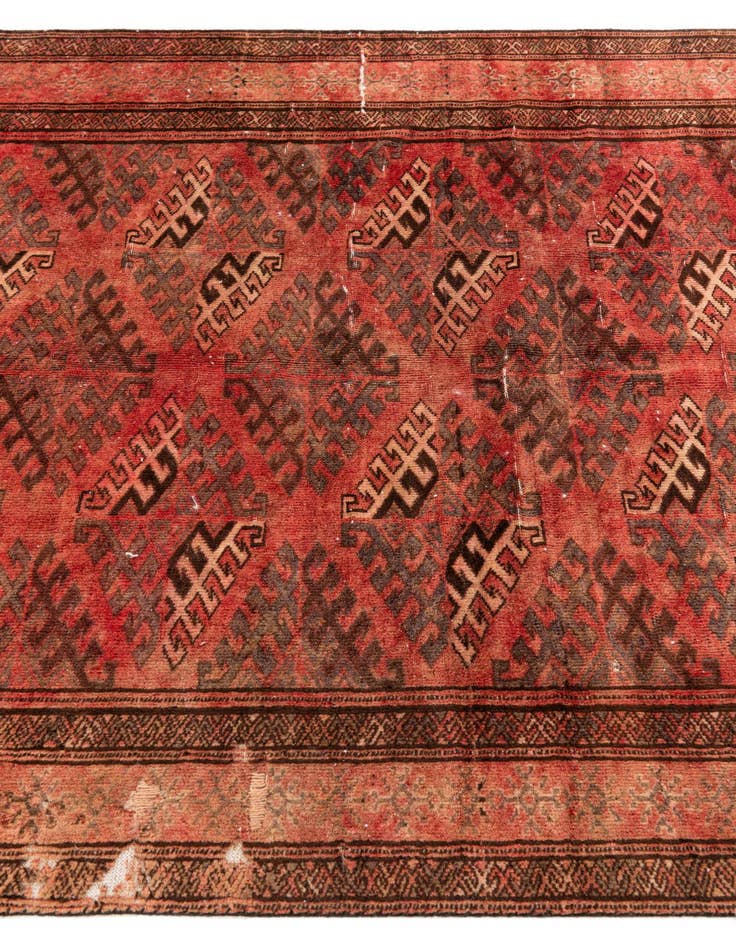 Detail image of  4' 1 x 6'  Hand Knotted Ultra Vintage Wool Rug