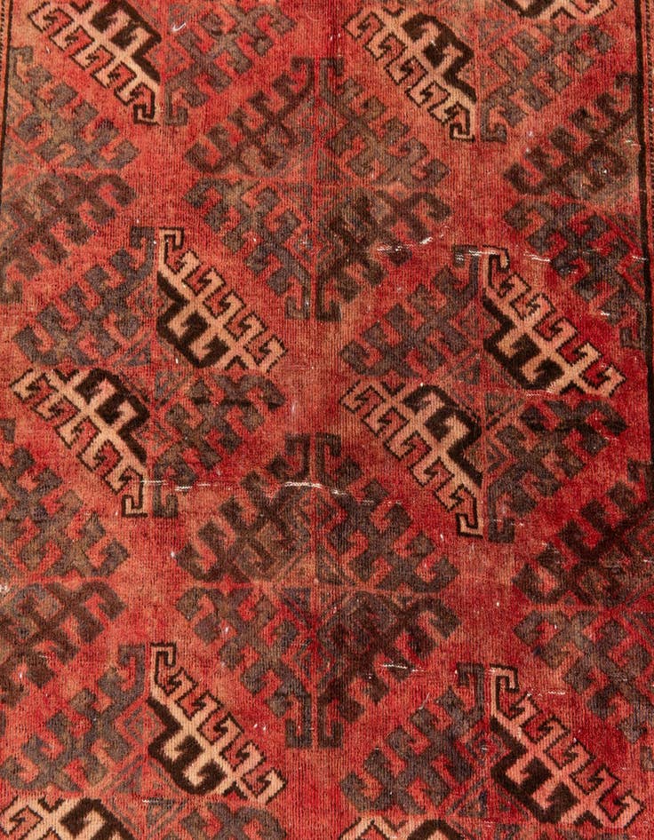 Detail image of  4' 1 x 6'  Hand Knotted Ultra Vintage Wool Rug
