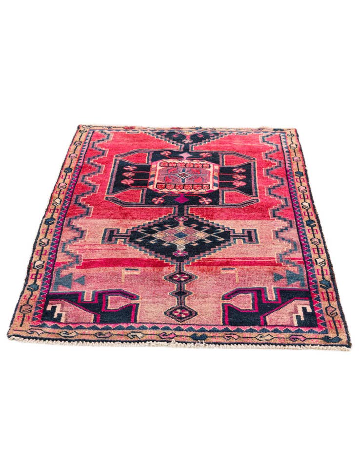 Detail image of  3' 2 x 4' 7  Hand Knotted Ultra Vintage Persian Wool Rug