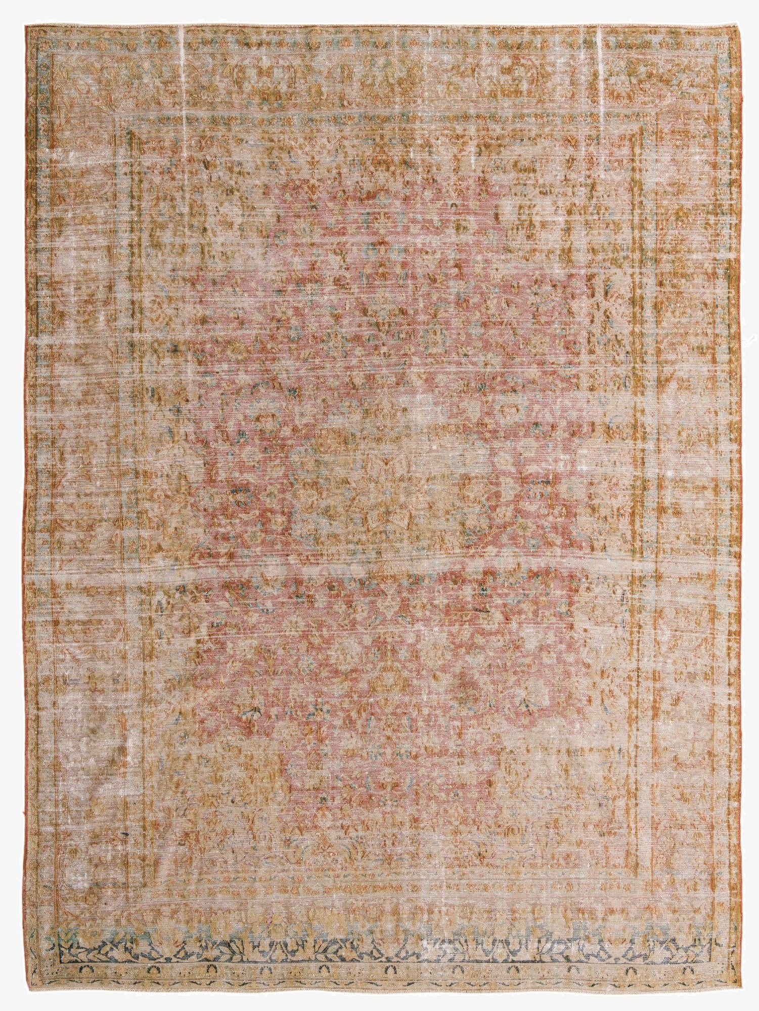  9' 10 x 13' 2  Hand Knotted Ultra Vintage Persian Wool Rug