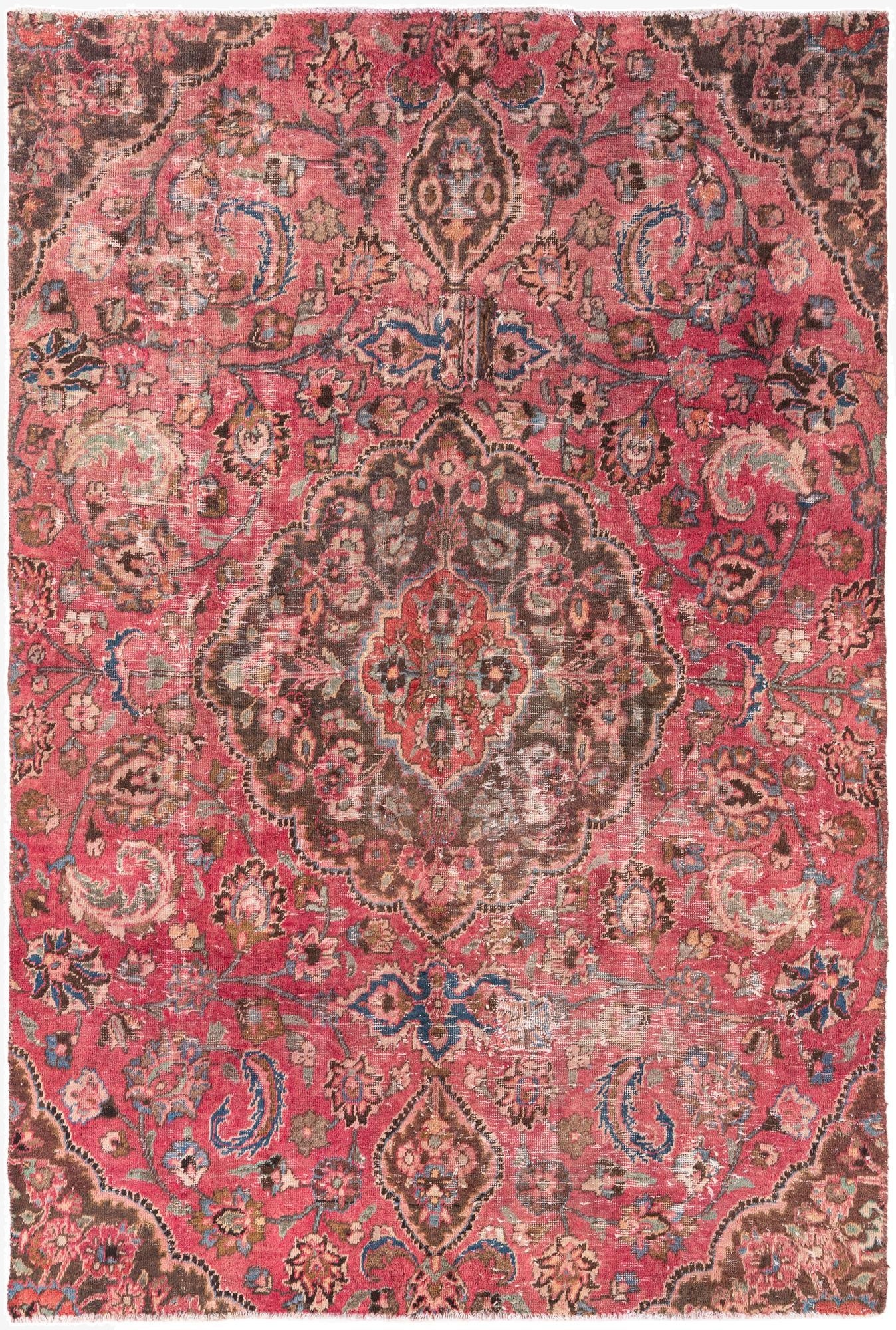  5' x 7' 5  Hand Knotted Ultra Vintage Persian Wool Rug