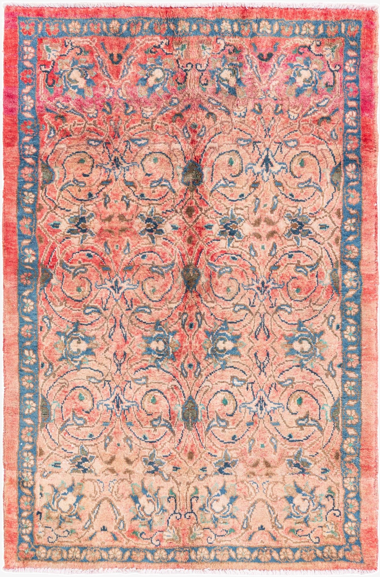  3' 5 x 5' 3  Hand Knotted Ultra Vintage Persian Wool Rug