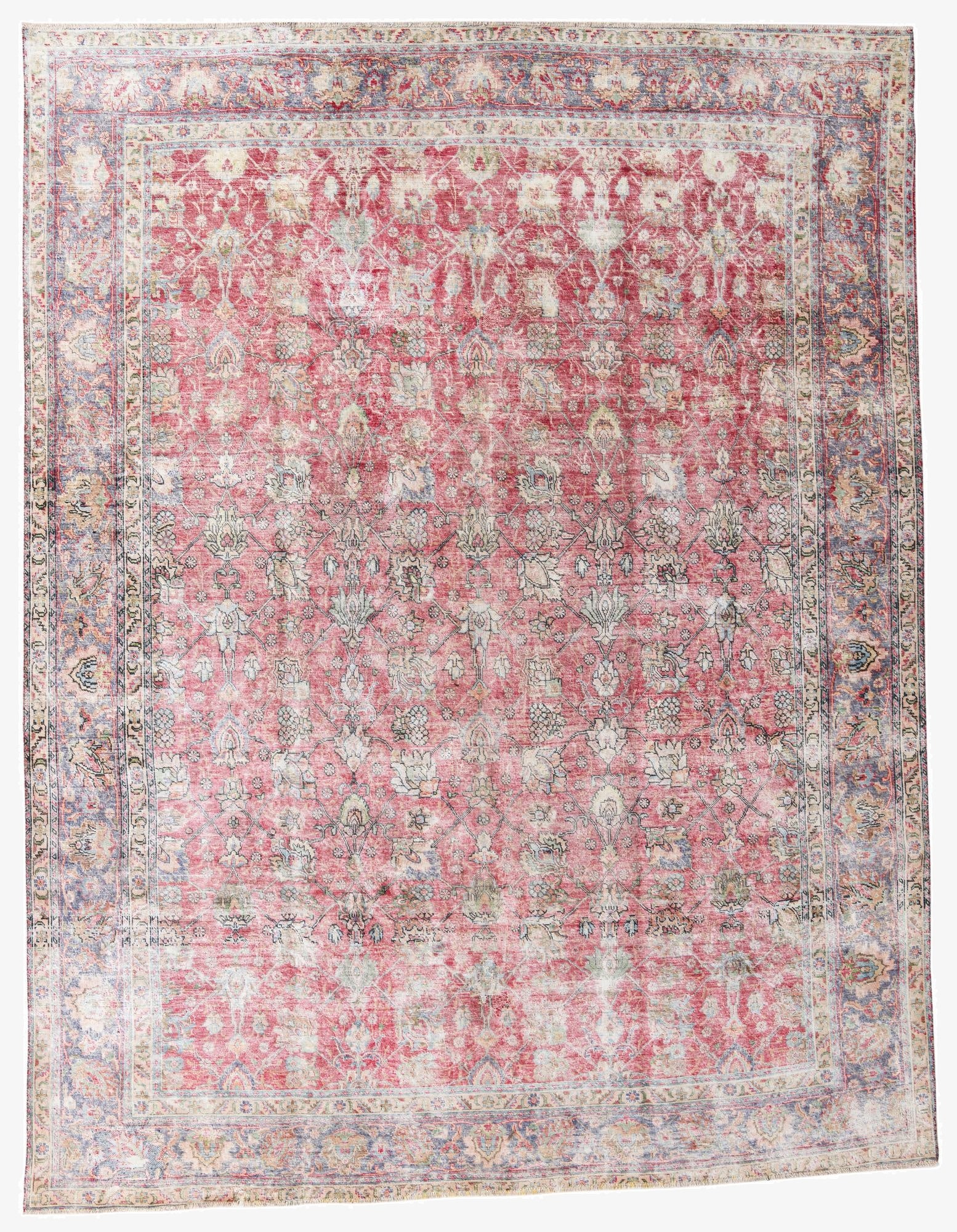  9' 7 x 12' 6  Hand Knotted Ultra Vintage Persian Wool Rug