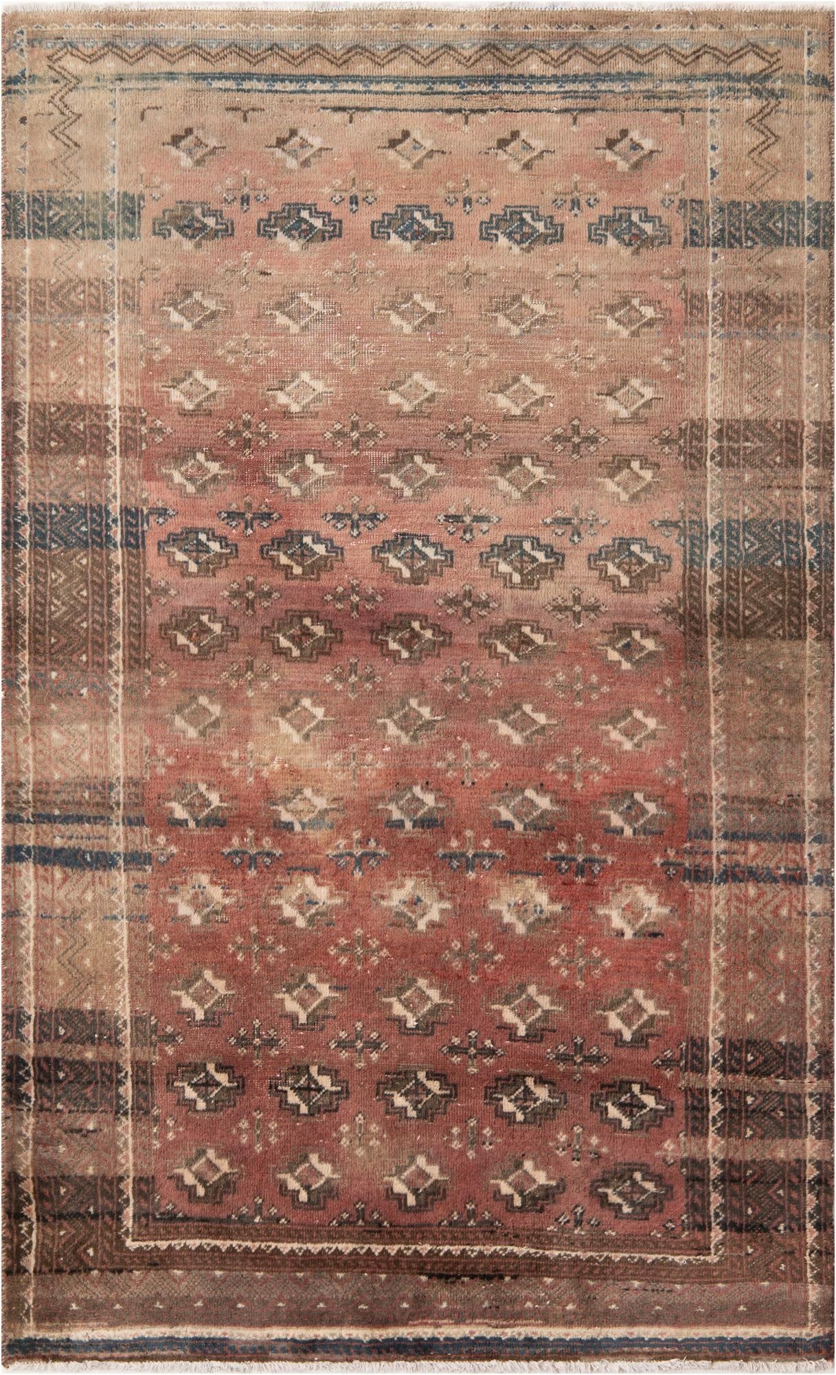  3' 9 x 6' 5  Hand Knotted Ultra Vintage Persian Wool Rug