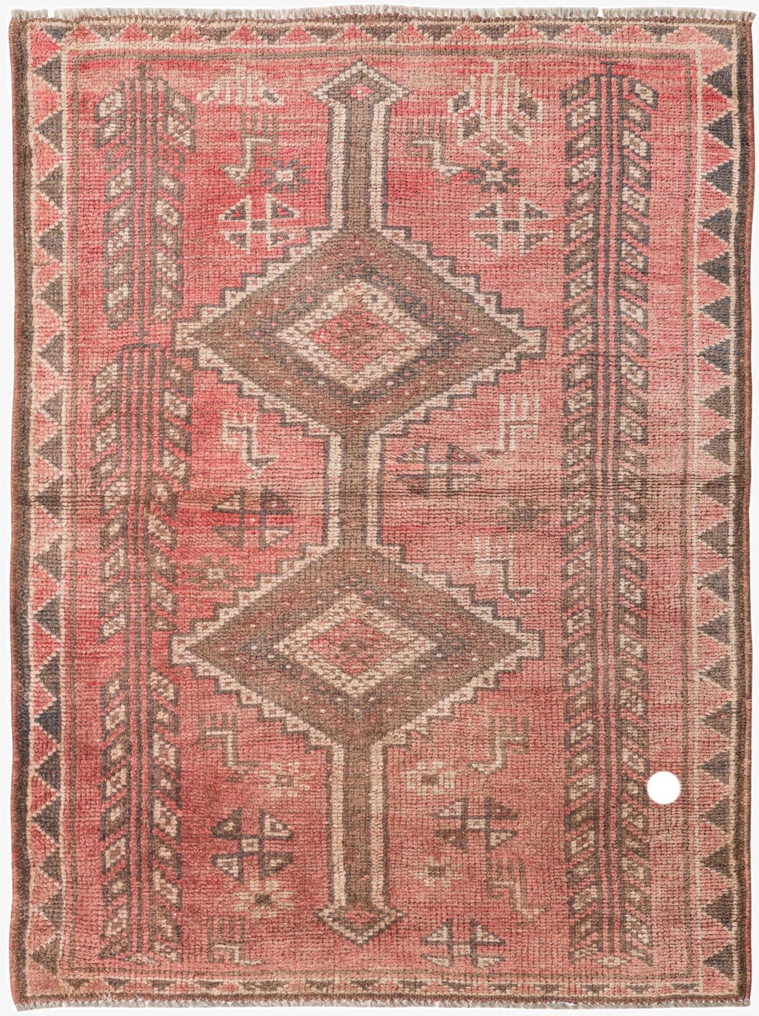  3' 9 x 5' 3  Hand Knotted Ultra Vintage Persian Wool Rug