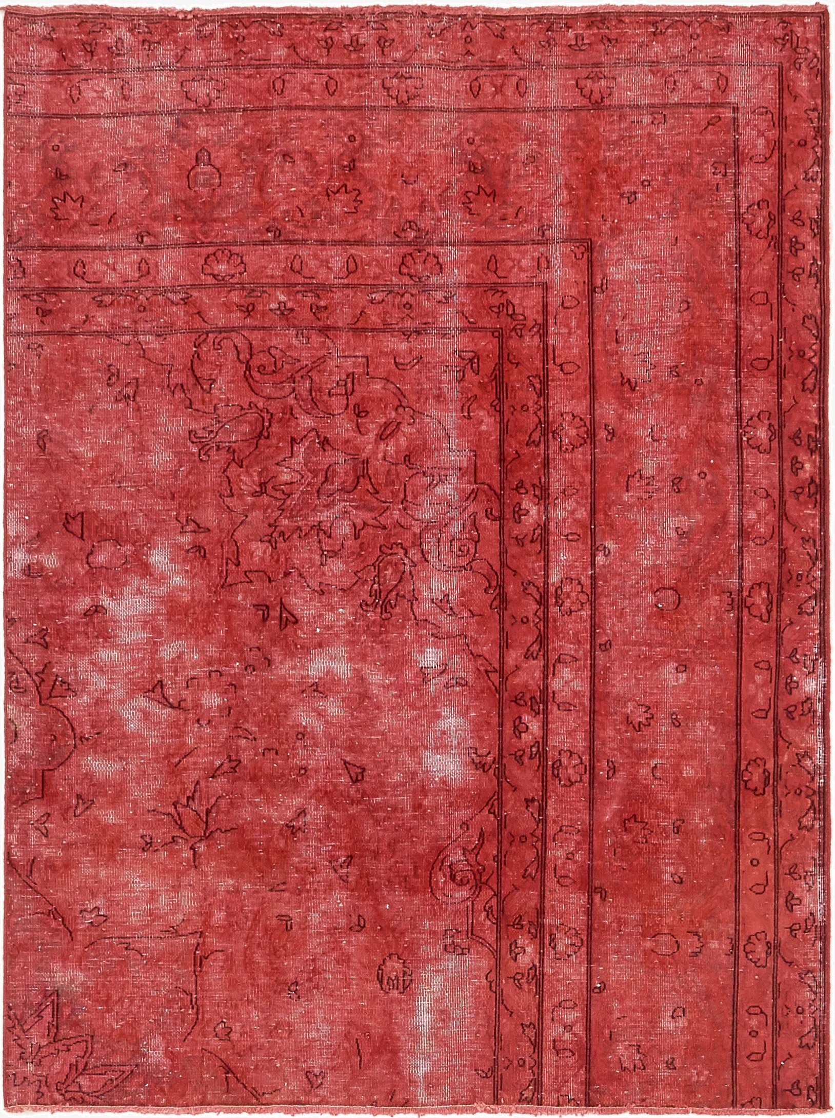  4' 5 x 6'  Hand Knotted Ultra Vintage Persian Wool Rug