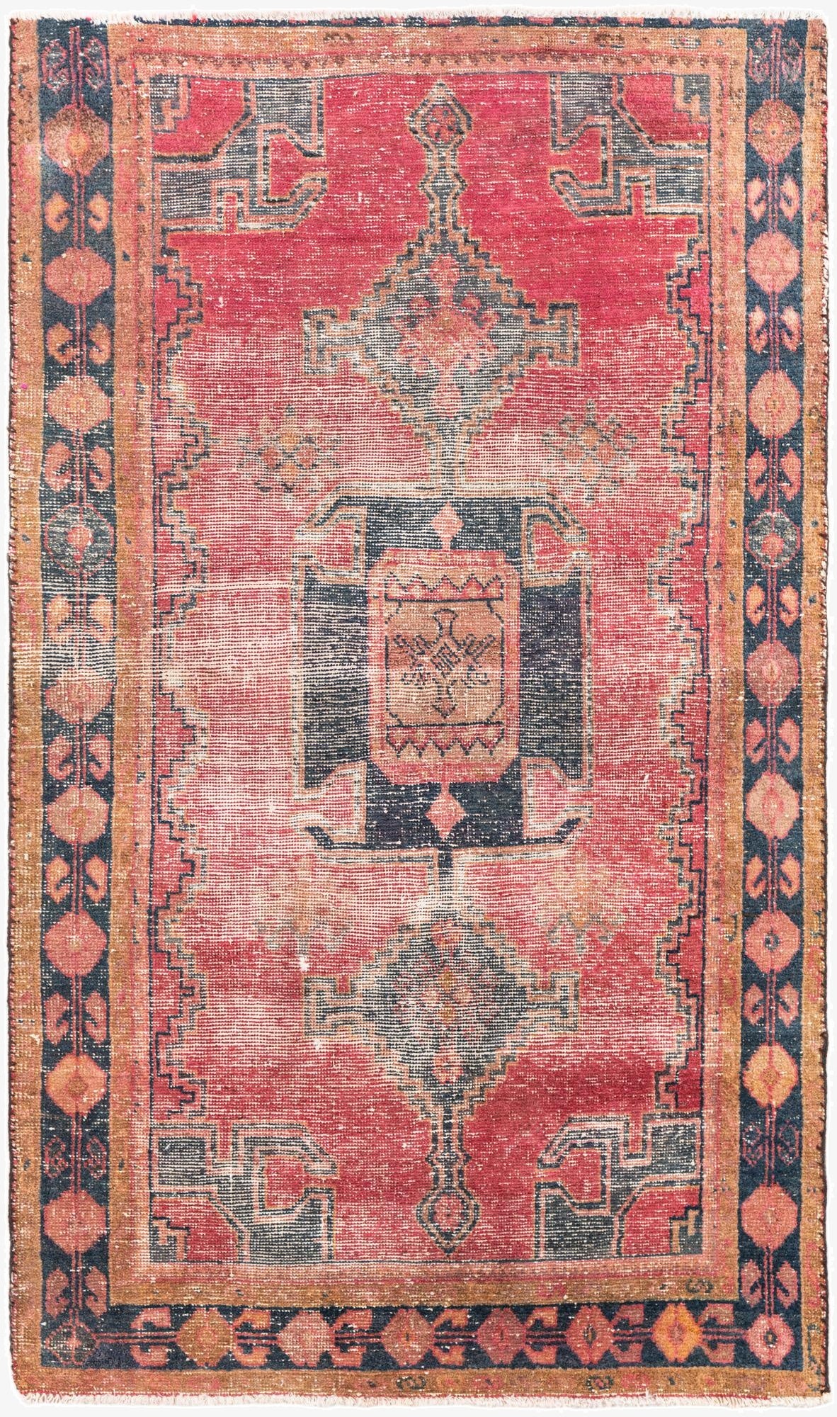  4' x 6' 10  Hand Knotted Ultra Vintage Persian Wool Rug