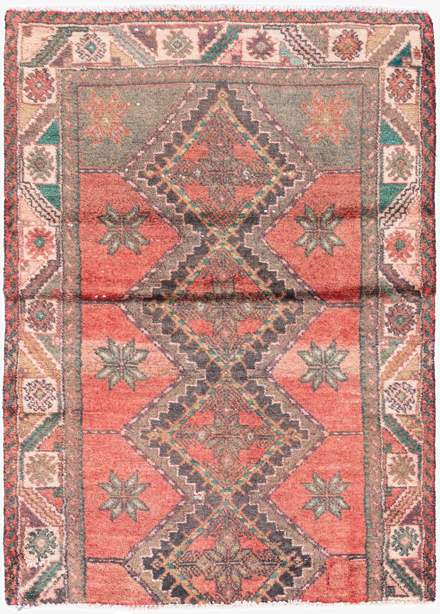  3' 1 x 4' 6  Hand Knotted Ultra Vintage Persian Wool Rug