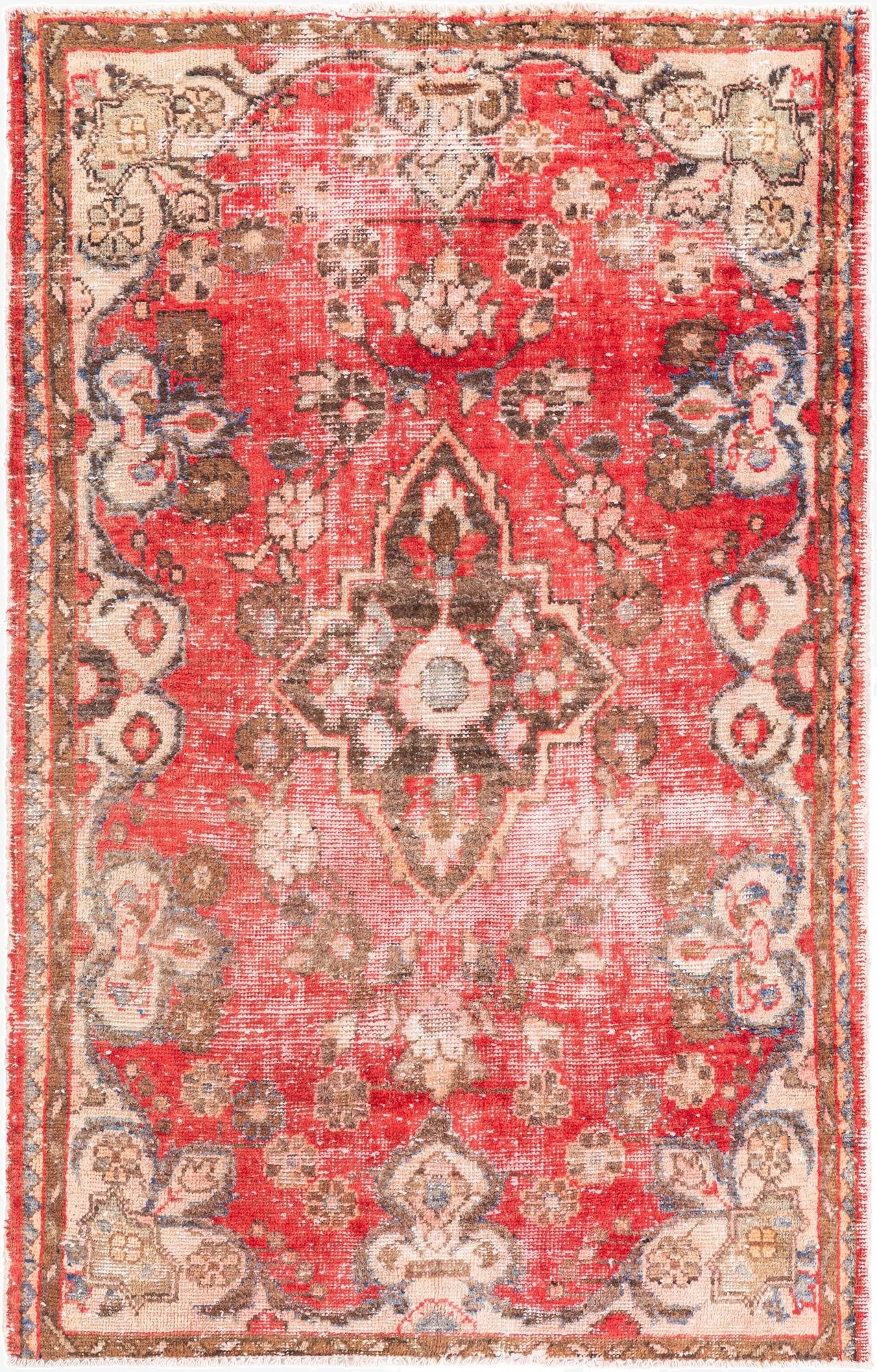  4' x 6' 3  Hand Knotted Ultra Vintage Persian Wool Rug
