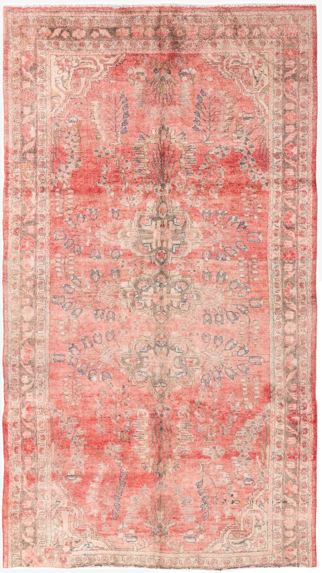  5' 3 x 9' 3  Hand Knotted Ultra Vintage Persian Wool Rug