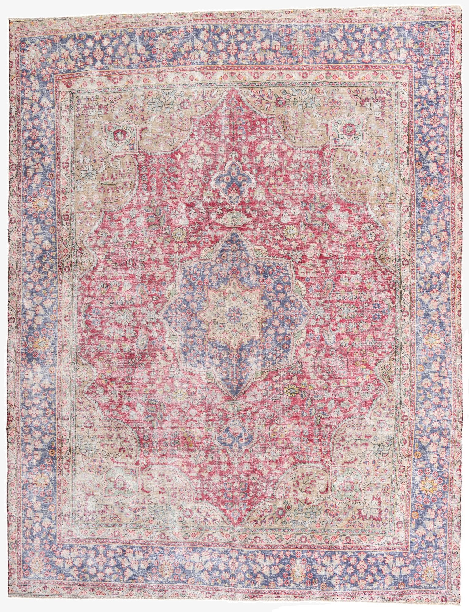  9' 10 x 12' 7  Hand Knotted Ultra Vintage Persian Wool Rug
