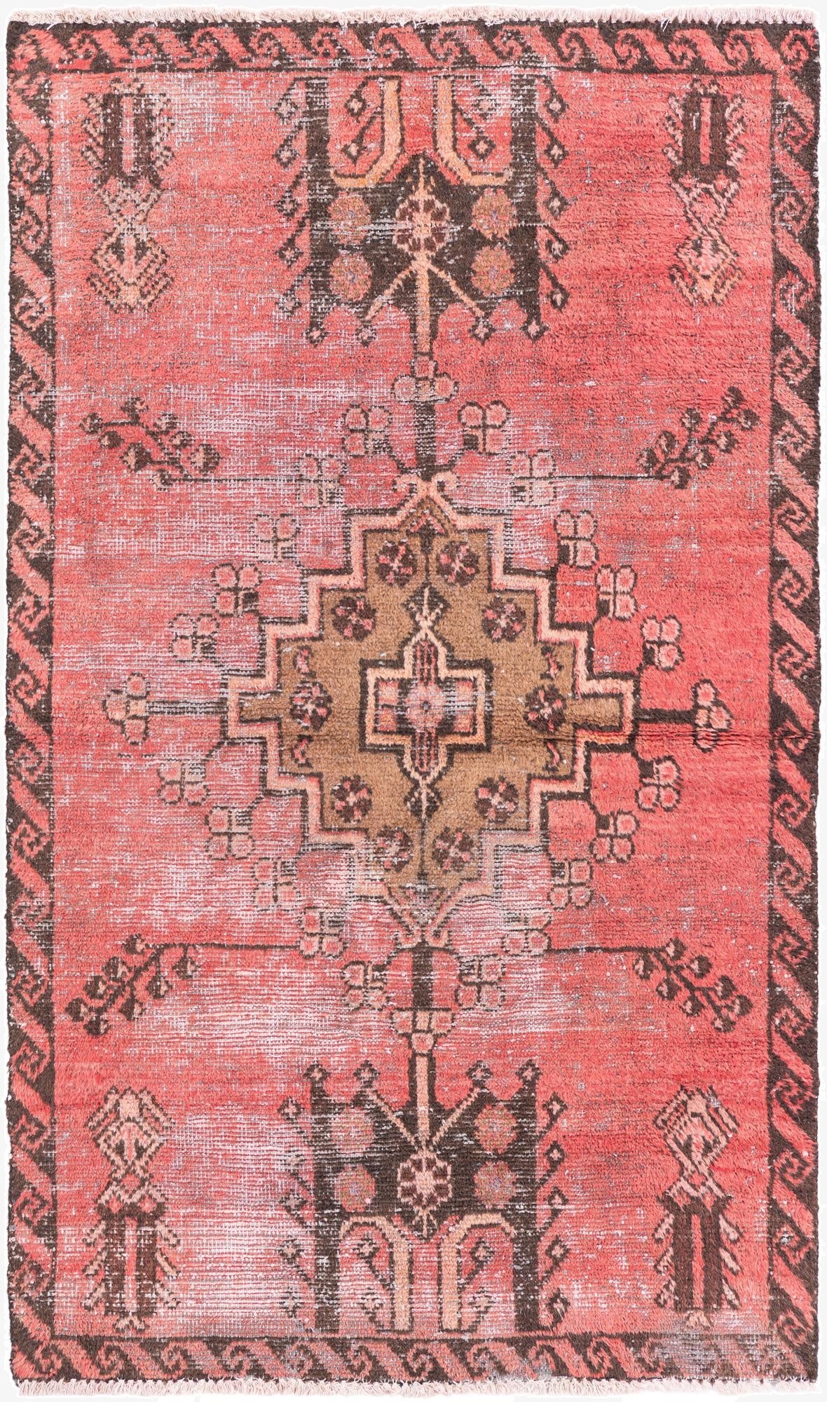  3' 1 x 5' 3  Hand Knotted Ultra Vintage Persian Wool Rug