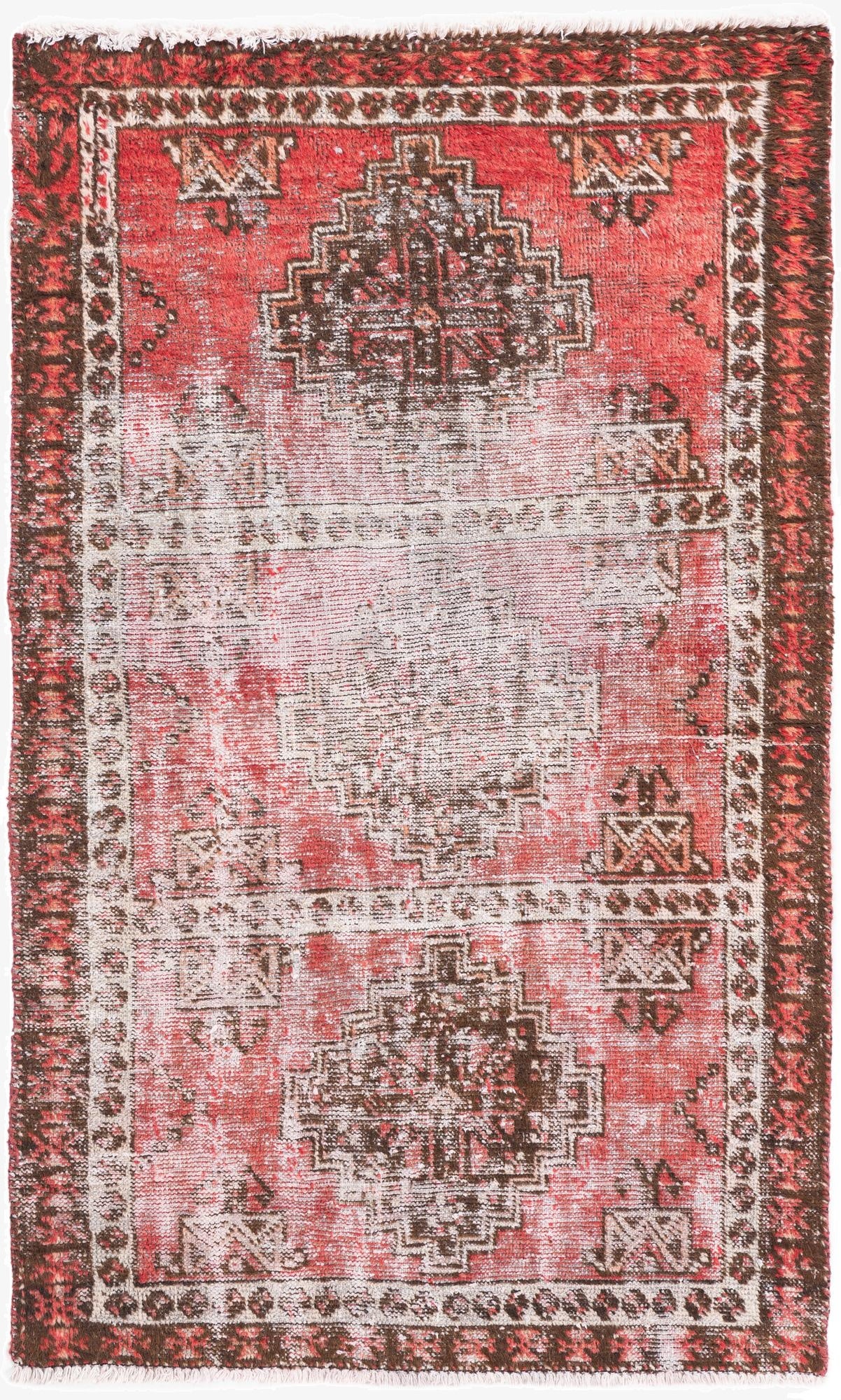  3' 2 x 5' 3  Hand Knotted Ultra Vintage Persian Wool Rug