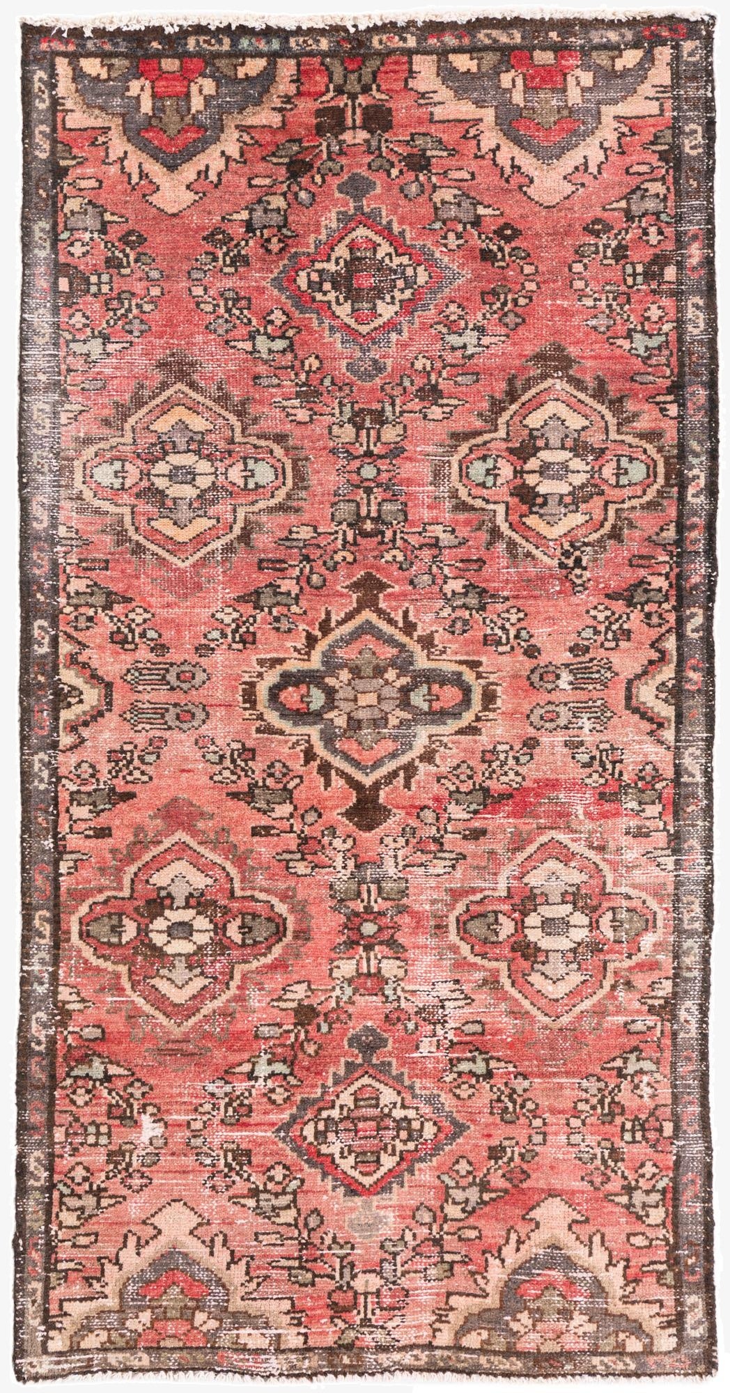  2' 9 x 5' 4  Hand Knotted Ultra Vintage Persian Wool Rug