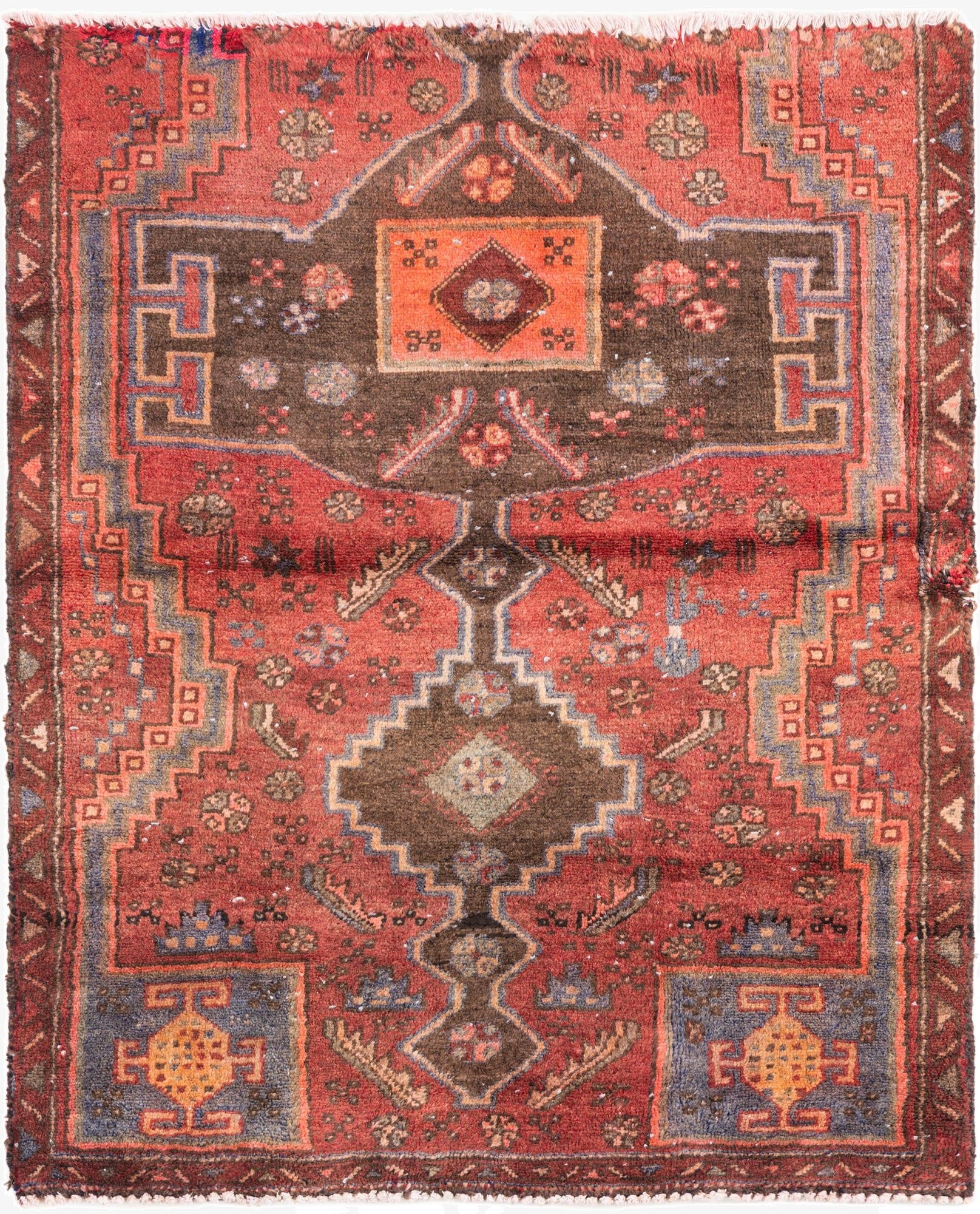  3' 6 x 4' 2  Hand Knotted Ultra Vintage Persian Wool Rug