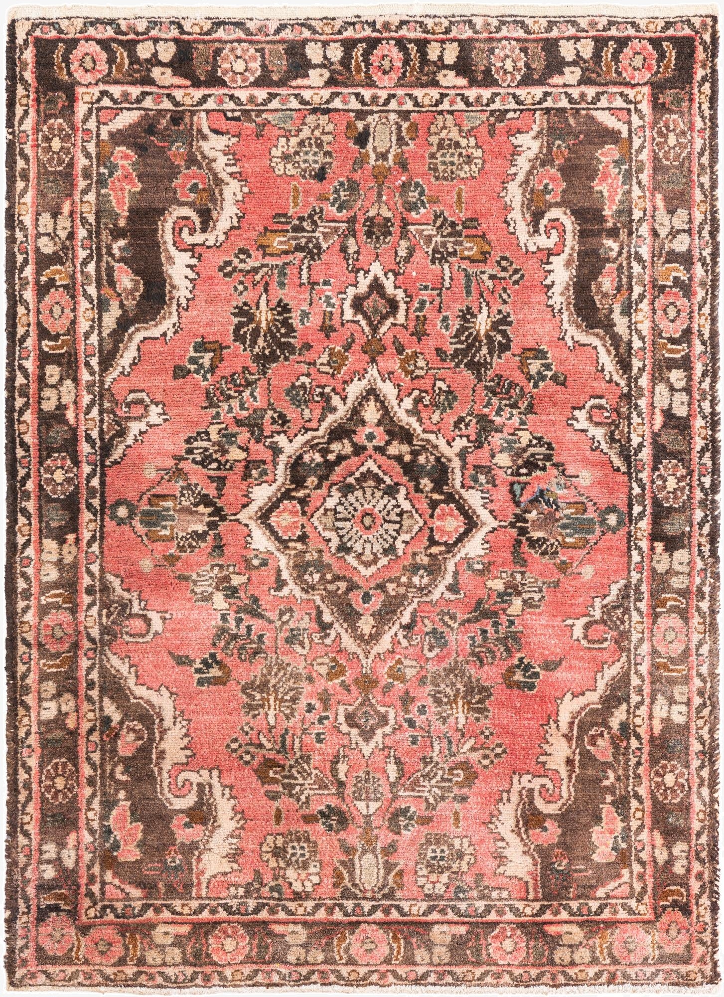  3' 5 x 4' 9  Hand Knotted Ultra Vintage Persian Wool Rug