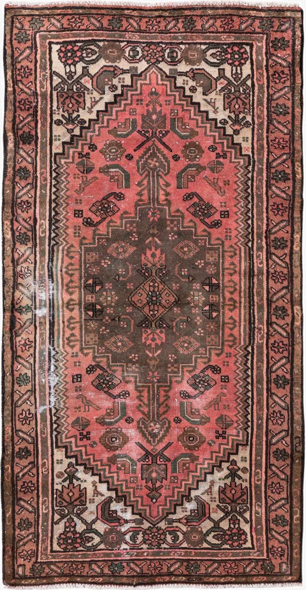  3' 5 x 6' 6  Hand Knotted Ultra Vintage Persian Wool Rug