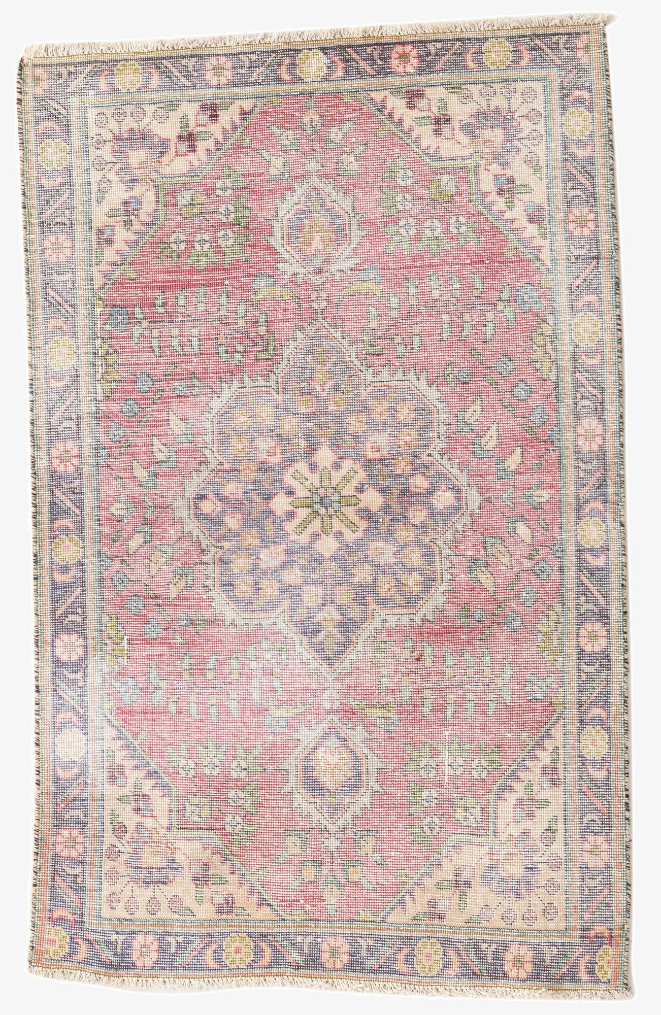  3' 2 x 5' 1  Hand Knotted Ultra Vintage Persian Wool Rug