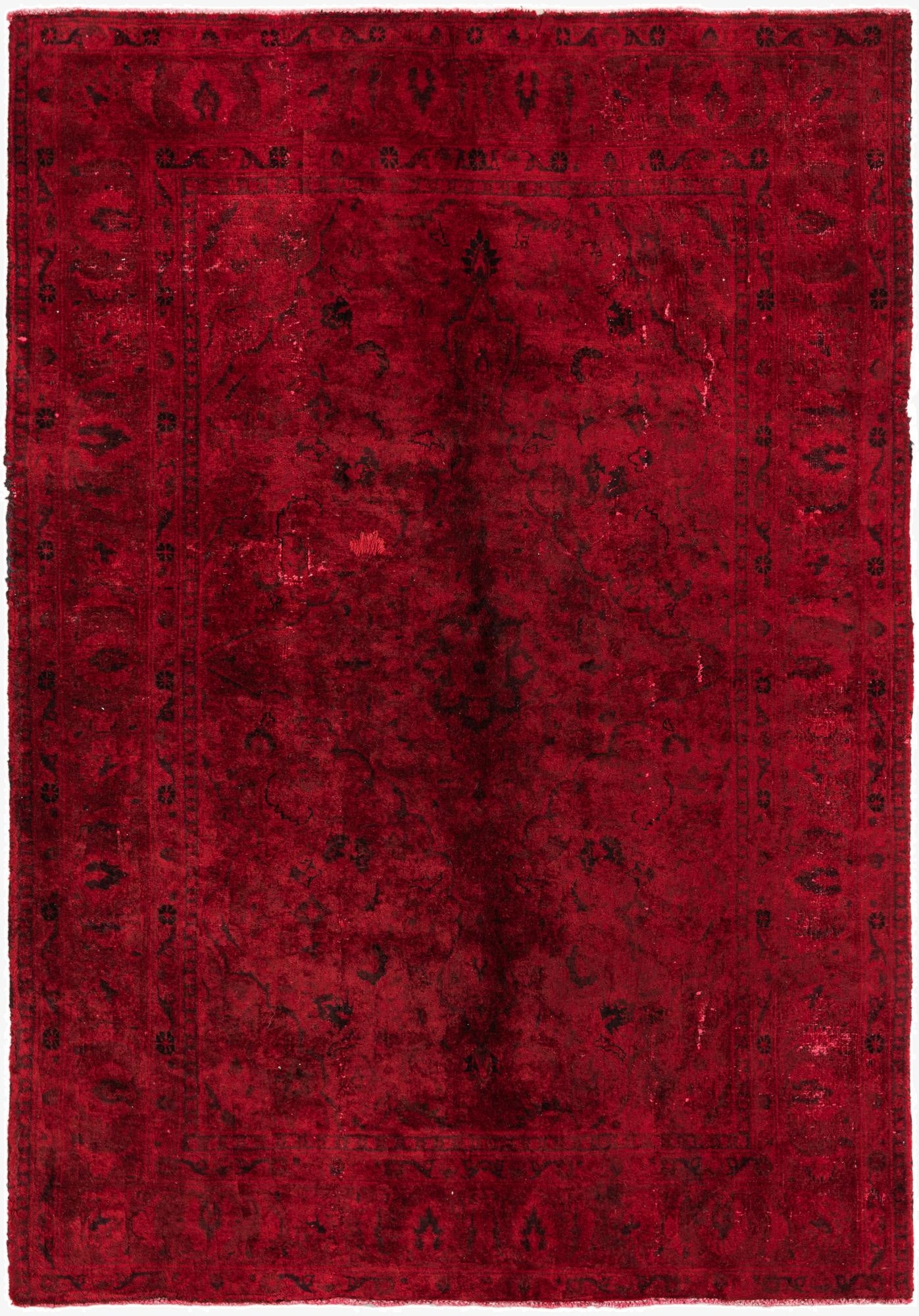  4' 7 x 6' 9  Hand Knotted Ultra Vintage Persian Wool Rug