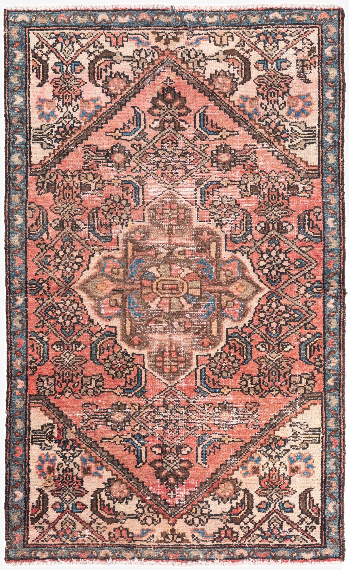  3' 2 x 5' 3  Hand Knotted Ultra Vintage Persian Wool Rug