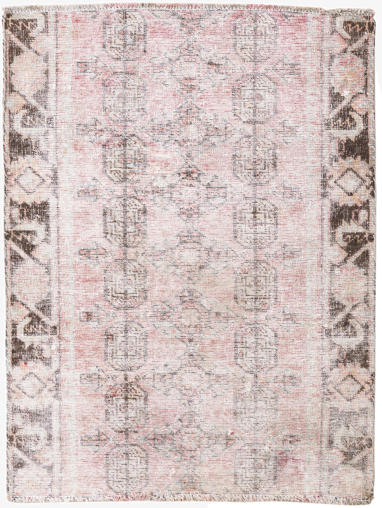  3' 5 x 4' 6  Hand Knotted Ultra Vintage Persian Wool Rug