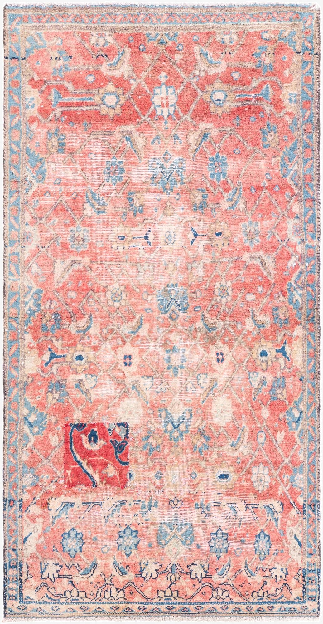  2' 9 x 5' 4  Hand Knotted Ultra Vintage Persian Wool Rug