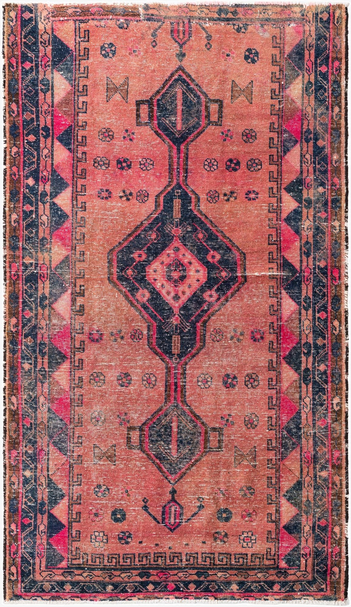  4' 6 x 7' 9  Hand Knotted Ultra Vintage Persian Wool Rug
