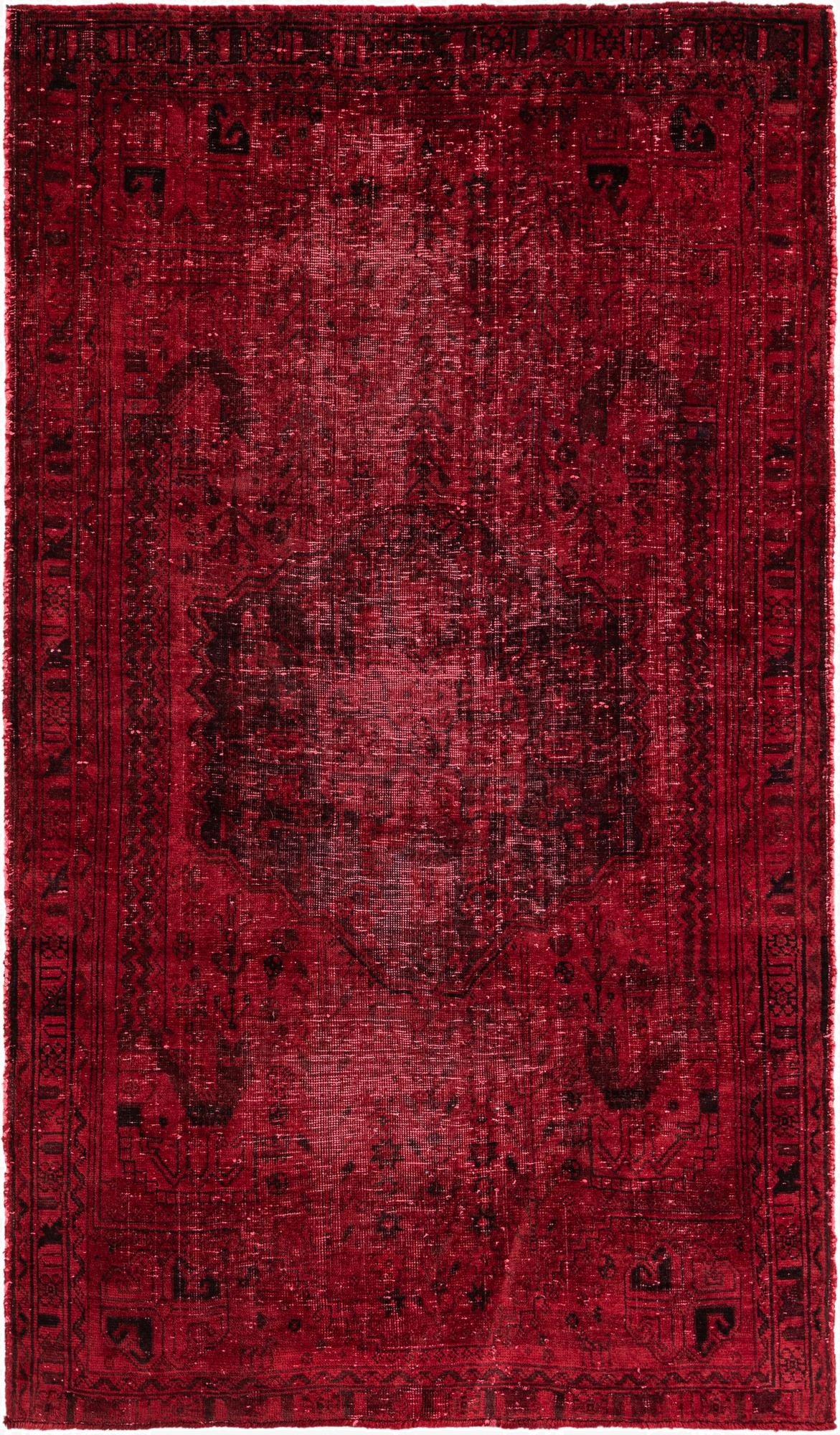  3' 10 x 6' 4  Hand Knotted Ultra Vintage Persian Wool Rug