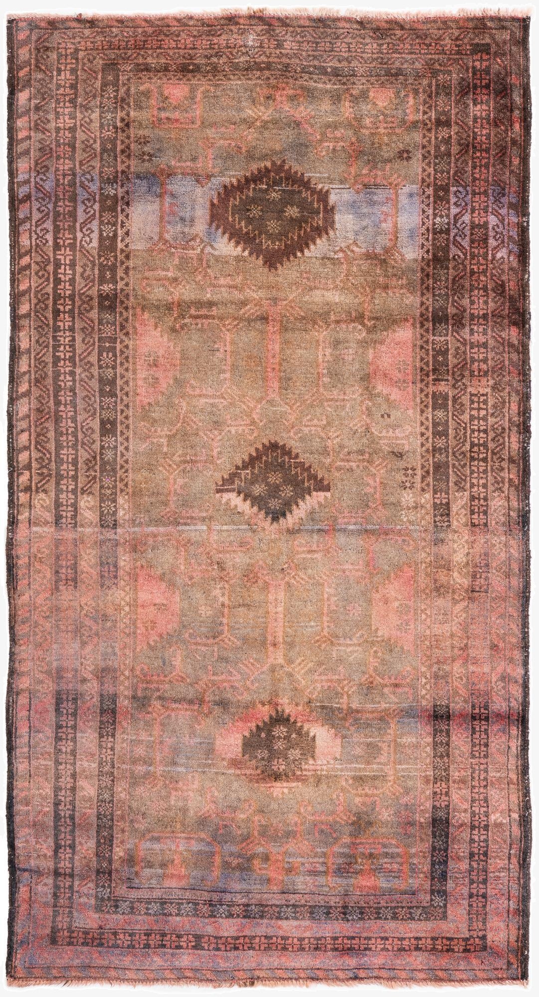  3' 8 x 6' 10  Hand Knotted Ultra Vintage Persian Wool Rug