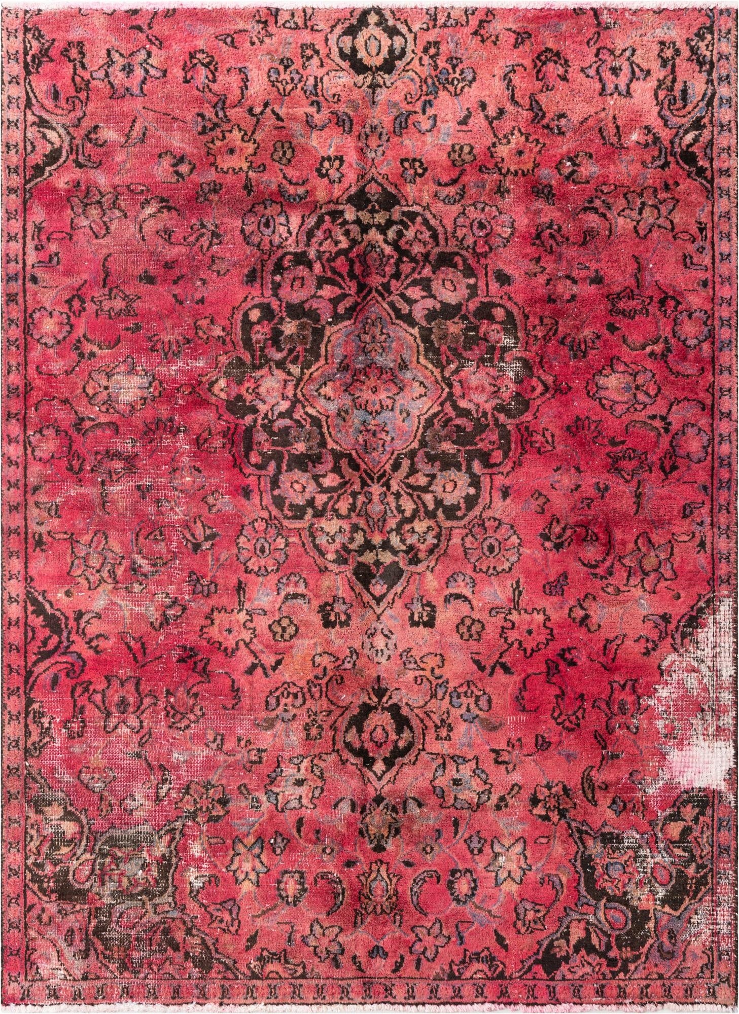  4' 5 x 6'  Hand Knotted Ultra Vintage Persian Wool Rug