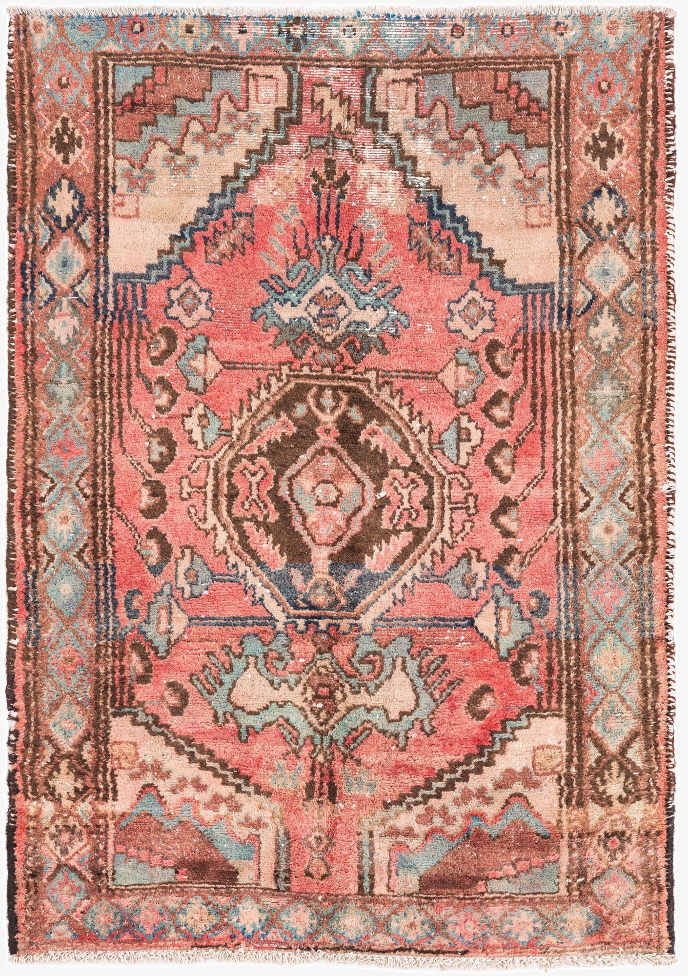  3' 6 x 5' 6  Hand Knotted Ultra Vintage Persian Wool Rug