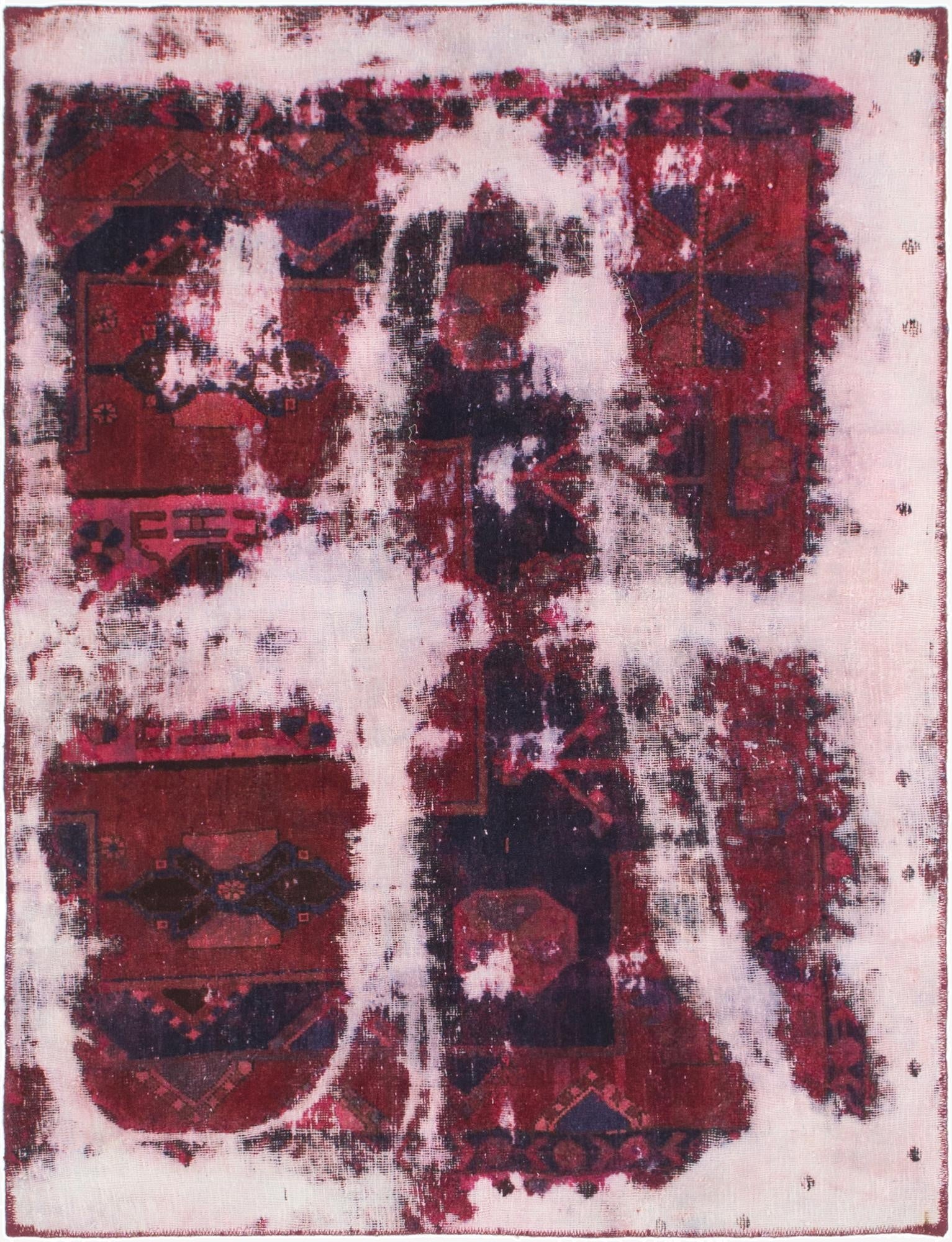  4' 8 x 6'  Hand Knotted Ultra Vintage Persian Wool Rug