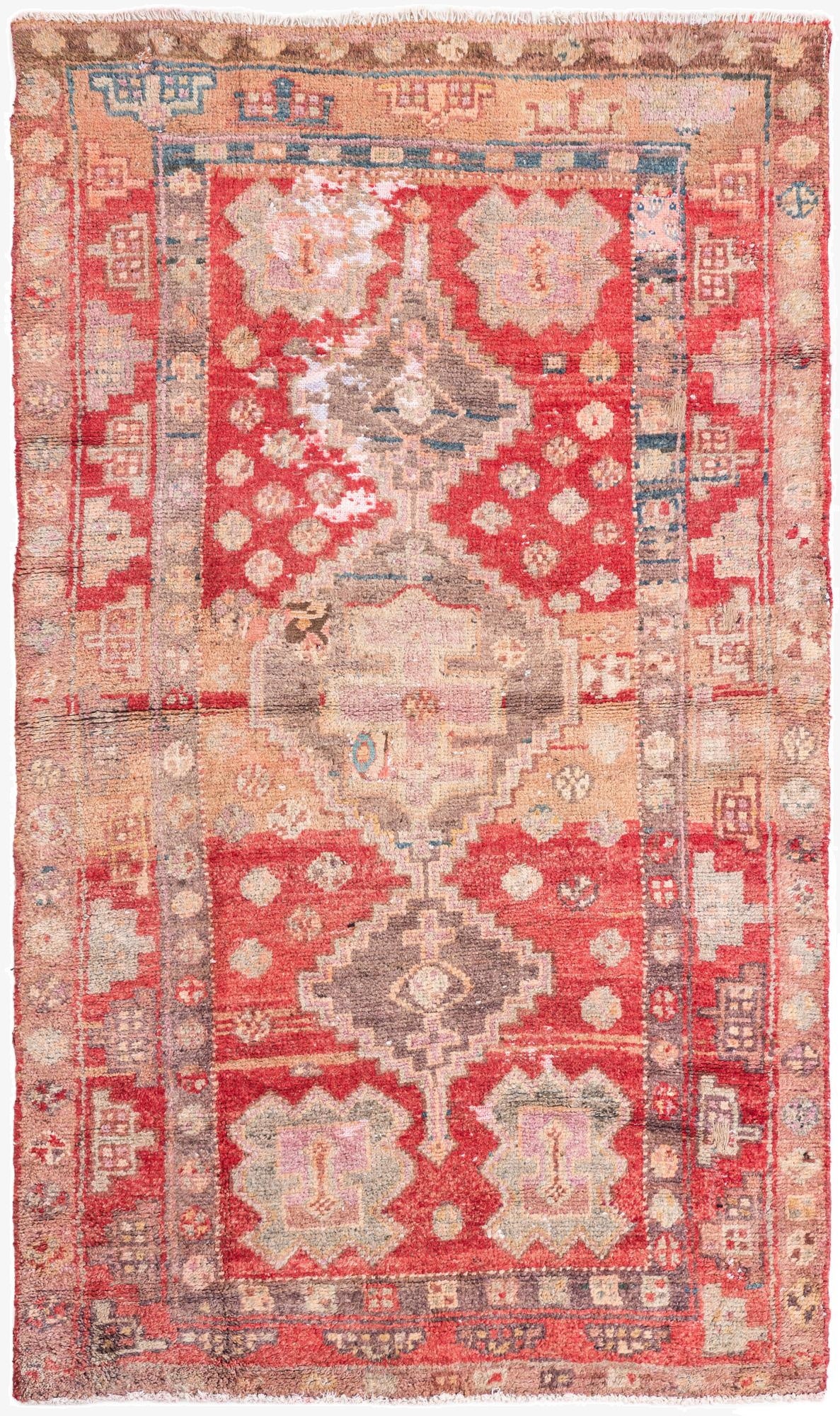  4' x 6' 9  Hand Knotted Ultra Vintage Persian Wool Rug