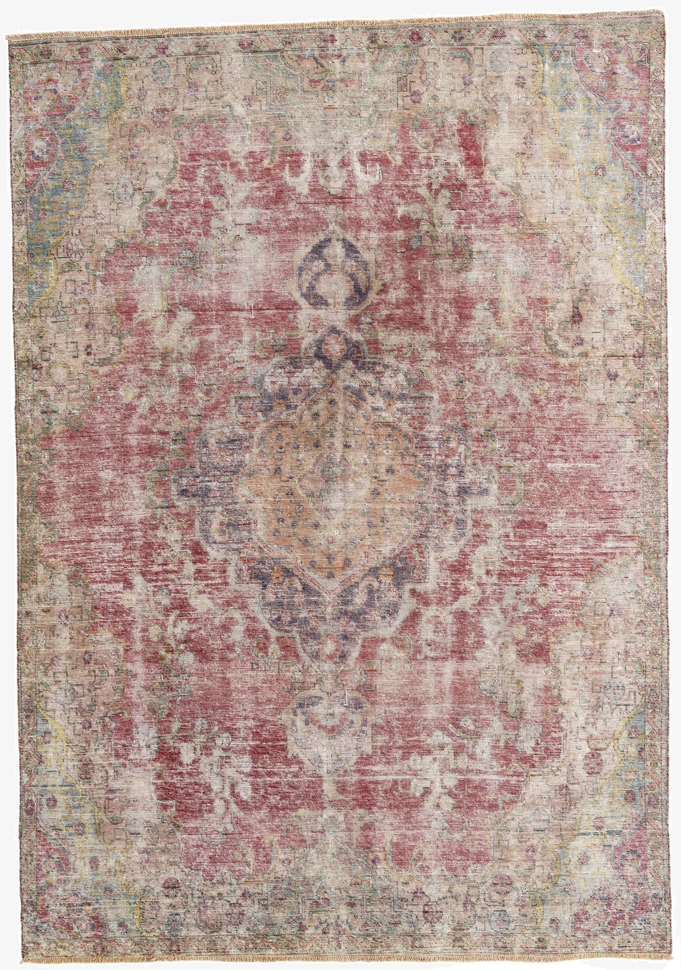  7' 3 x 10' 4  Hand Knotted Ultra Vintage Persian Wool Rug